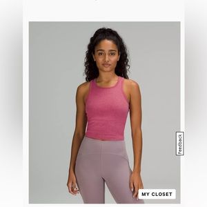 Lululemon Ebb to Street Cropped tank size 4 Pink Lychee